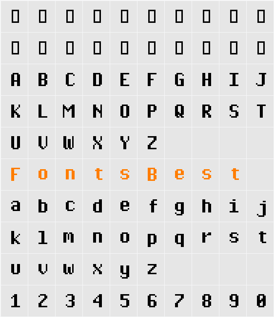Pixel Operator Mono HB Character Map