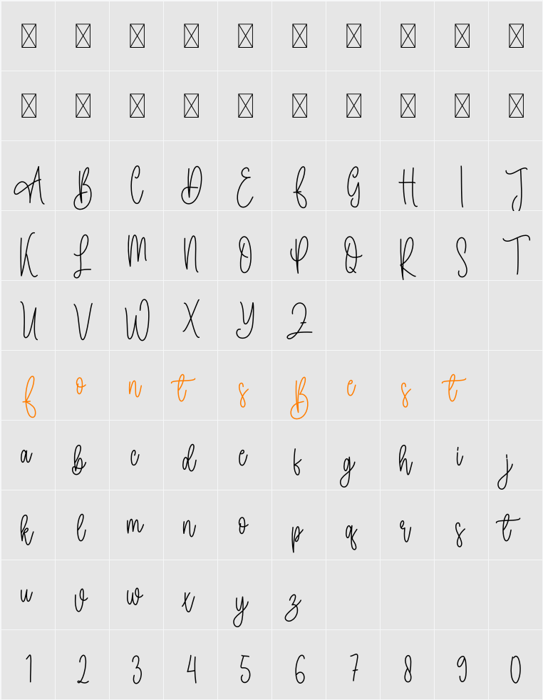 Autography Character Map