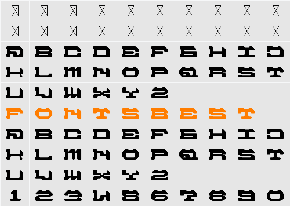 OTO MAR CUS Character Map
