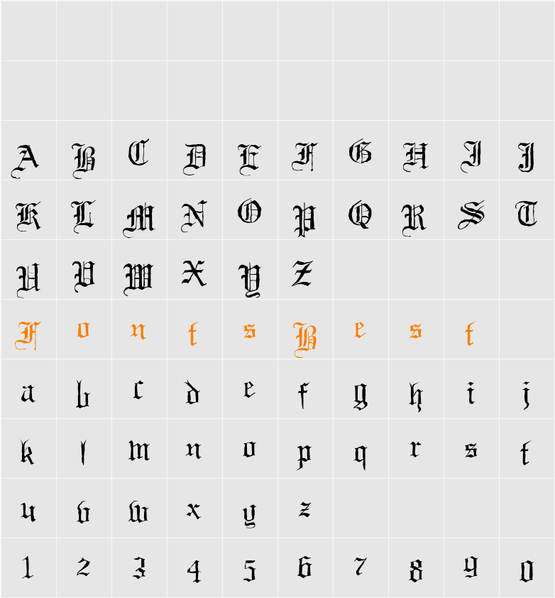 Black Night Character Map