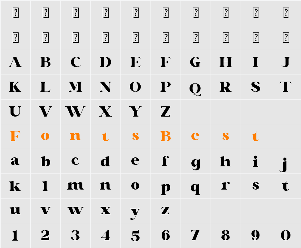 Glaure Character Map