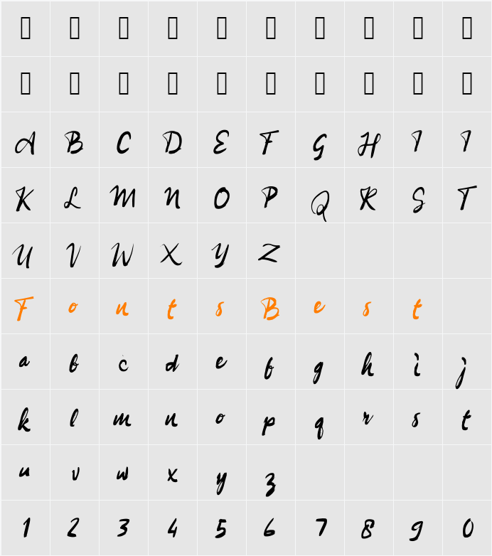 a Berlari Character Map