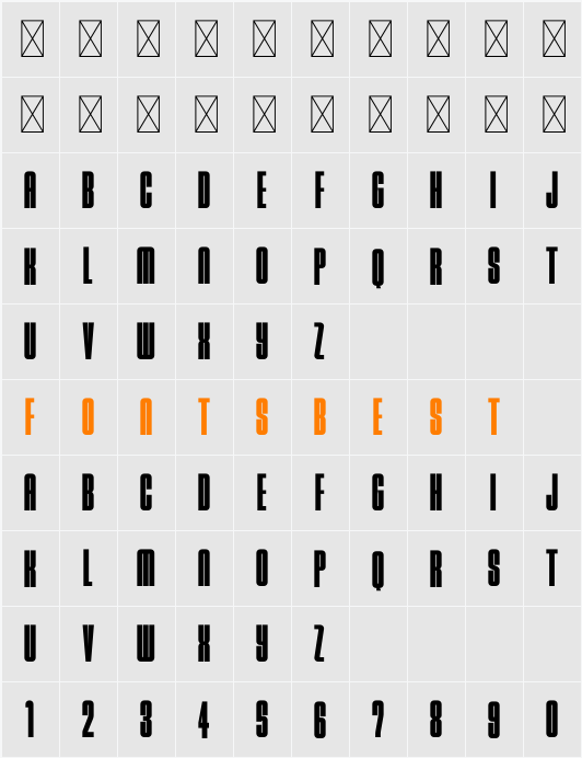 Bayside Condensed Demo Character Map