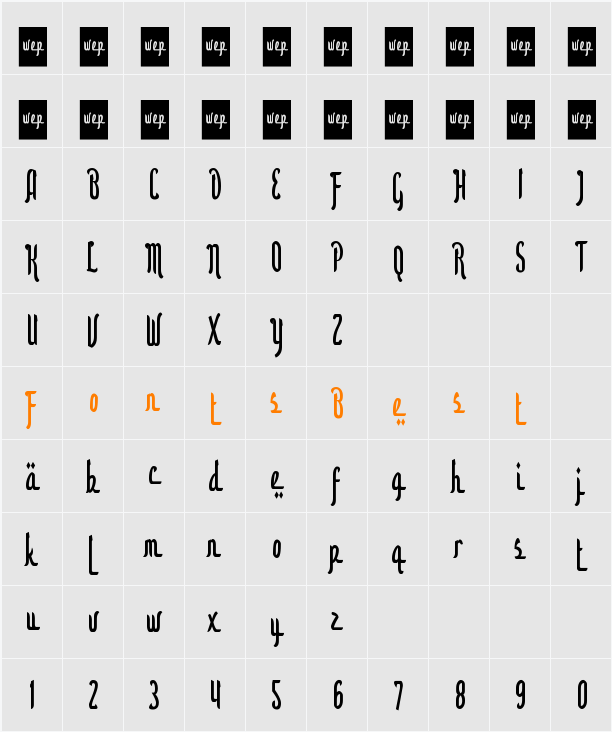 aAidilfitri Character Map