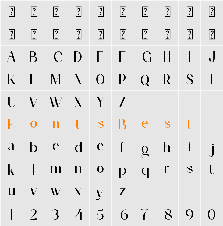 Cadila Character Map