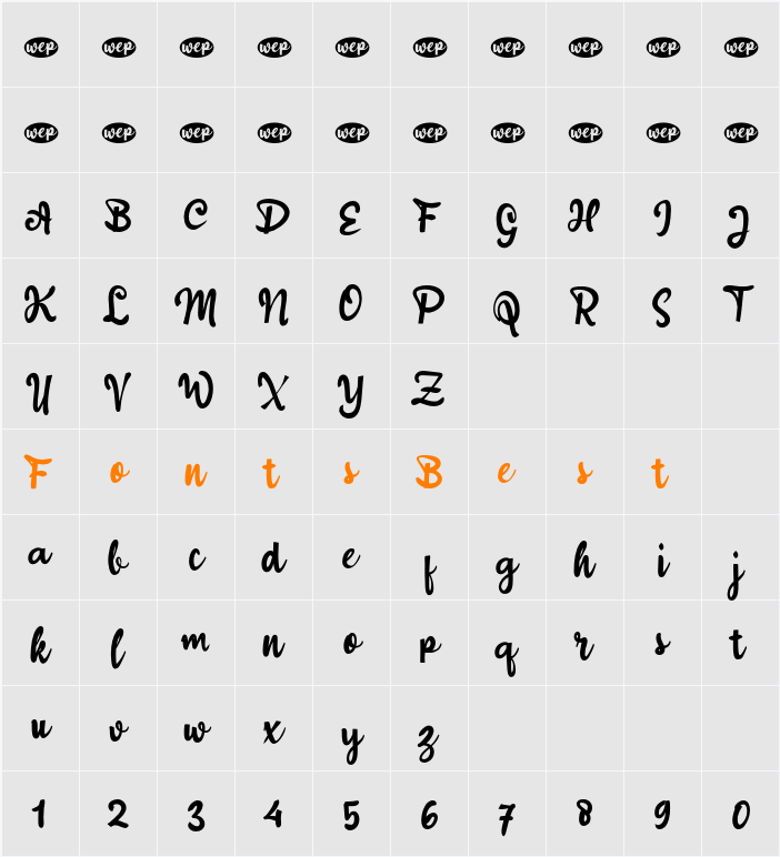a Acorn Squash Character Map