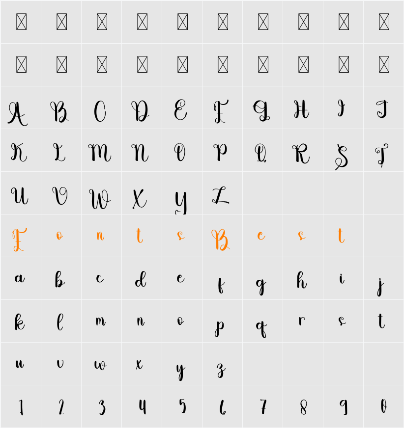 Autography Character Map