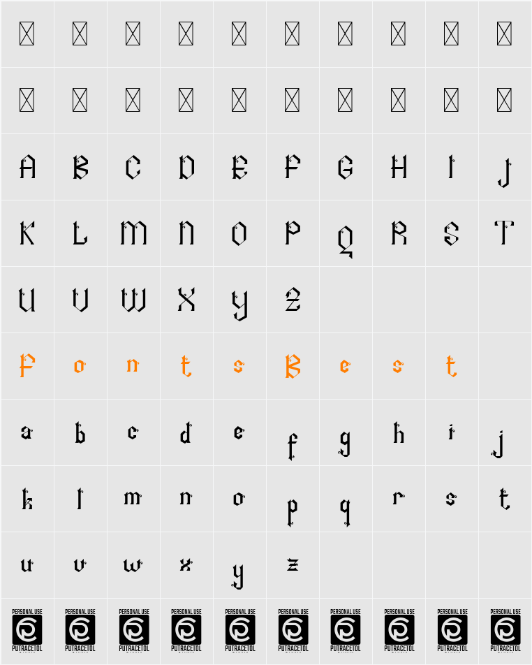 Arshaka Character Map
