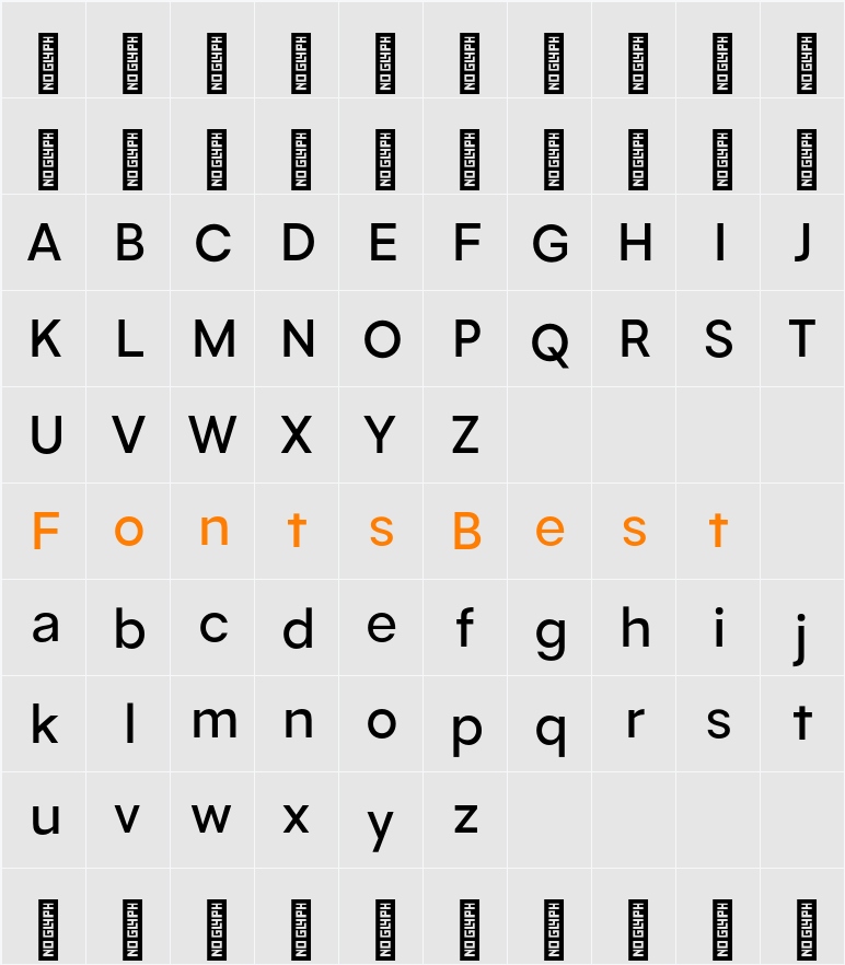 Garmit Medium Character Map