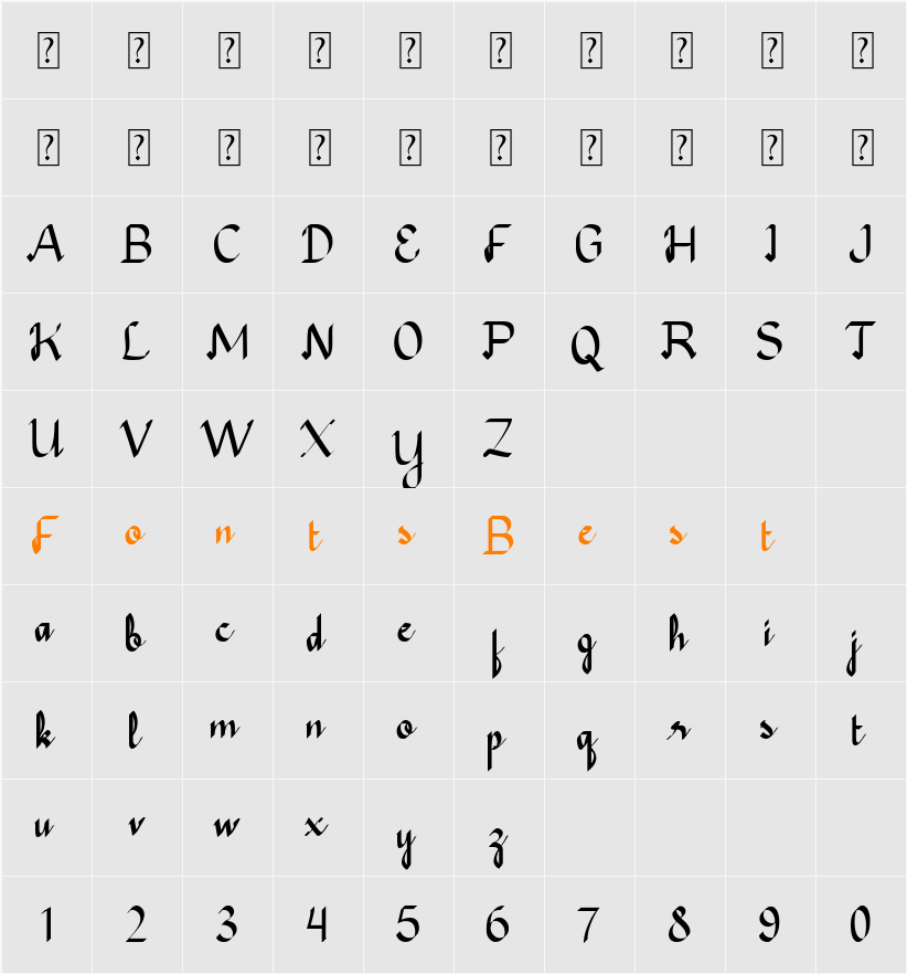 Avagan Demo Version Character Map