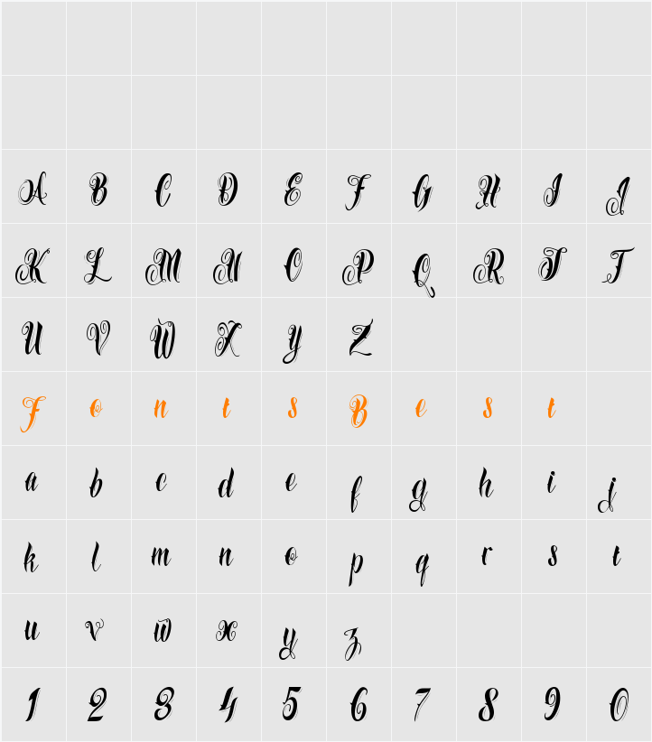 Azkanio Script Character Map