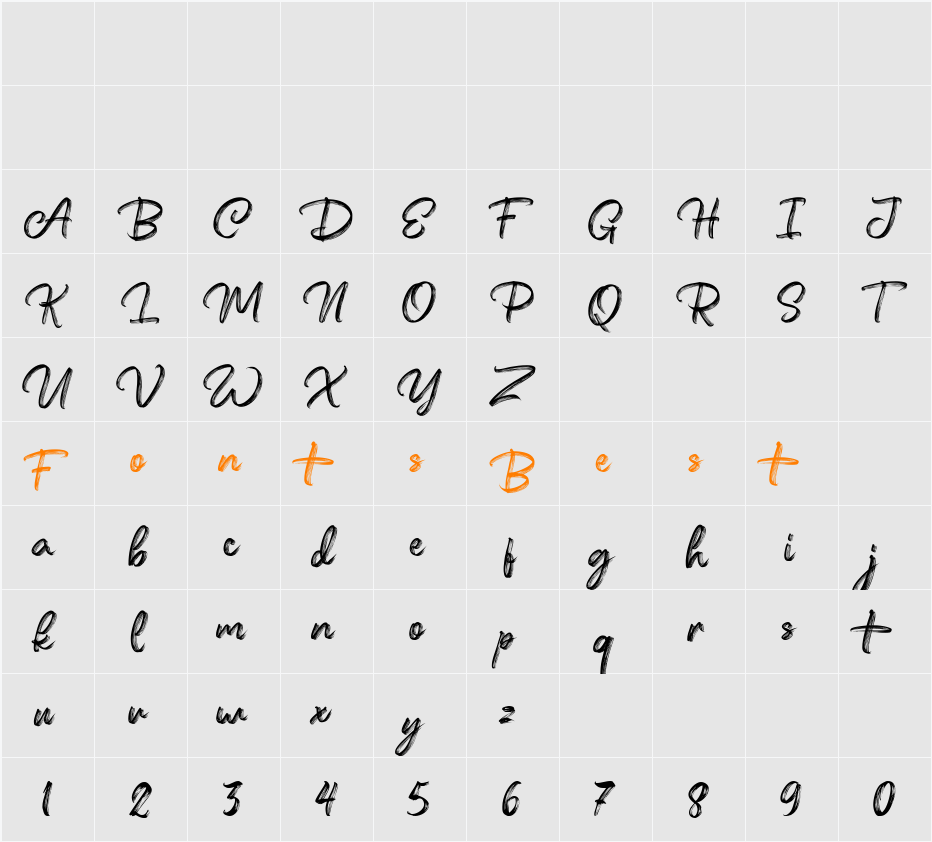 Festany FreePersonalUse Character Map