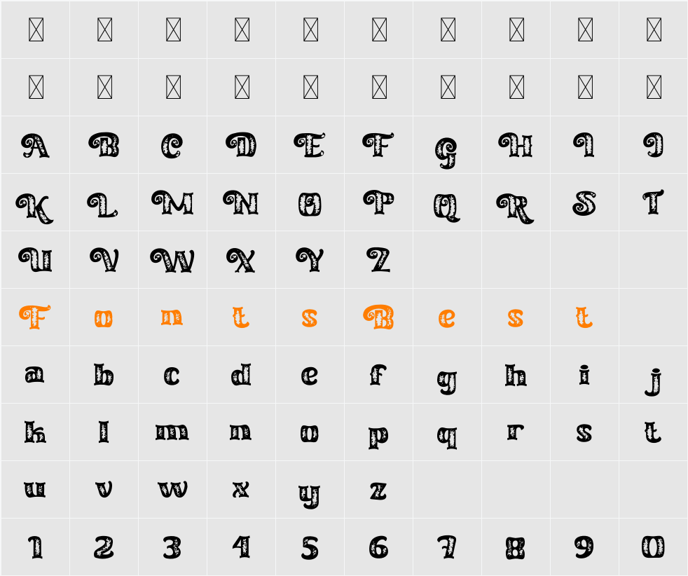 Curly Keken Texture Character Map