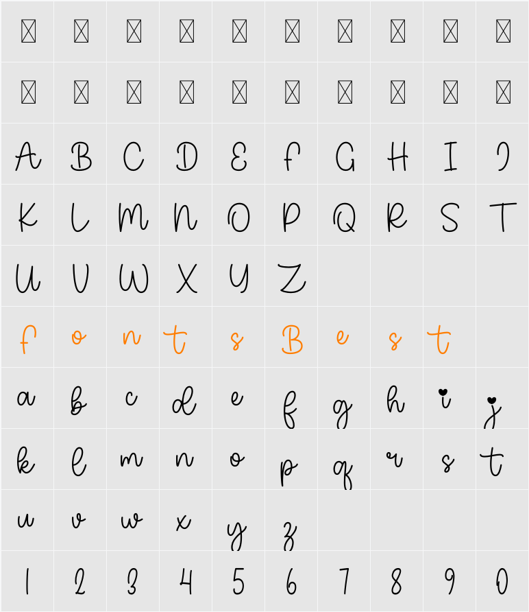 Line Love Character Map