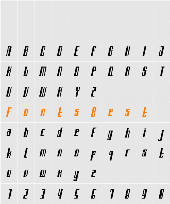 Archimate Italic Character Map