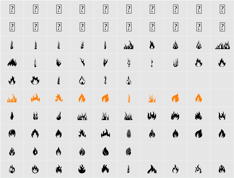 Fire Character Map
