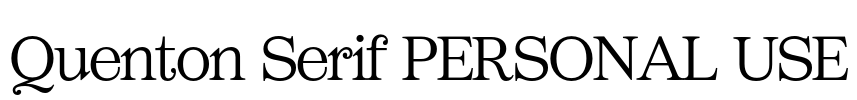 Quenton Serif PERSONAL USE