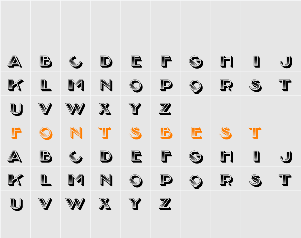 Arabeska Gradient Character Map