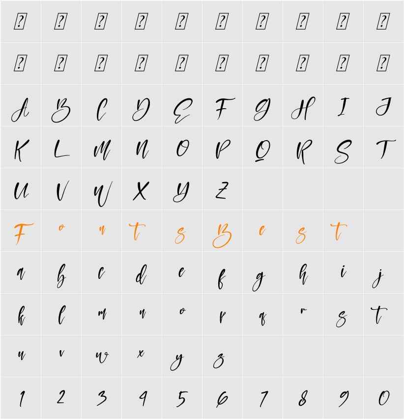 Bastelona Character Map