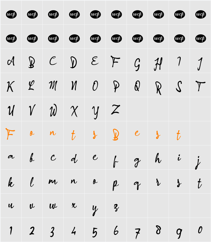 a Angkanya Sebelas Character Map
