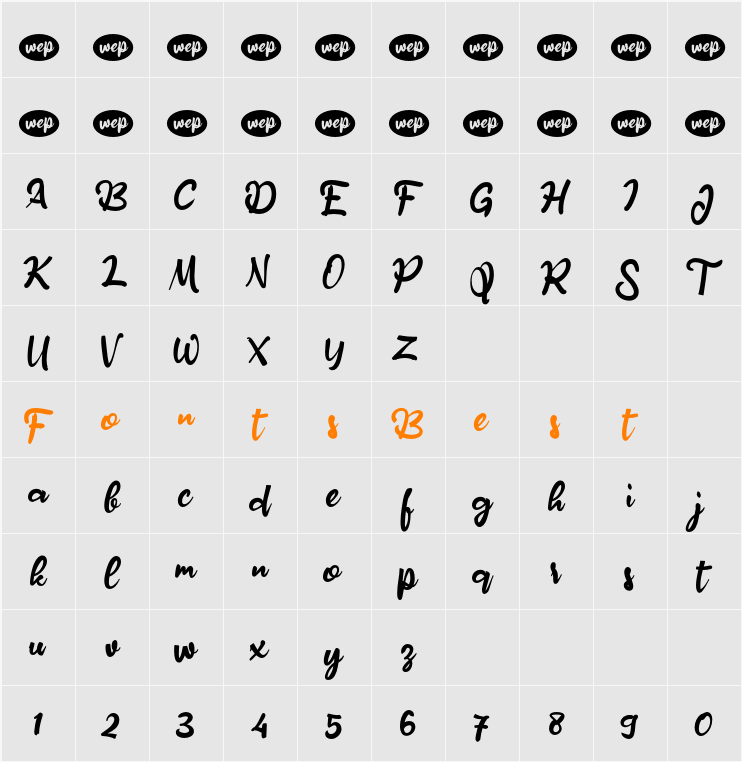 a Amylase Script Character Map