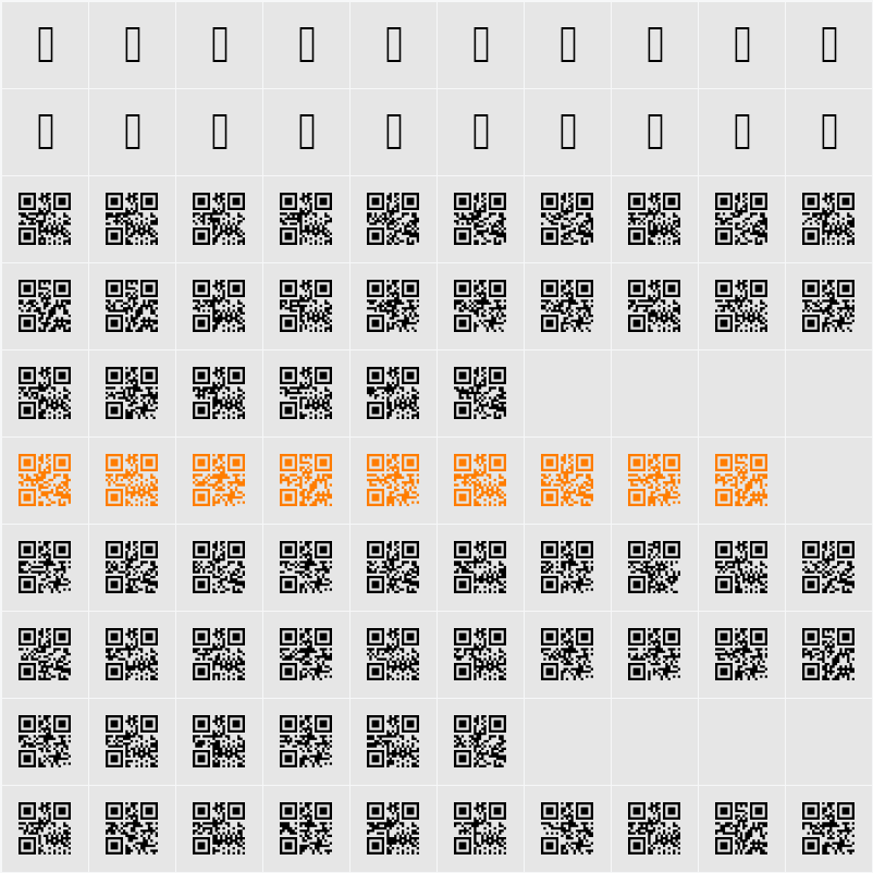 AlphanumericQR Character Map