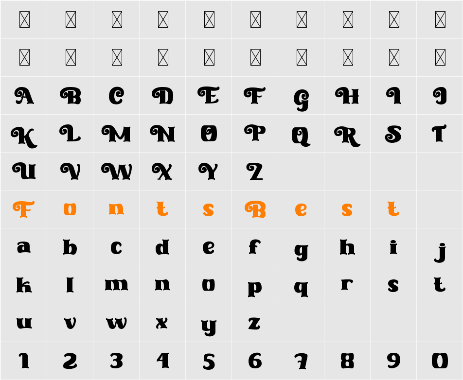 Curly Keken Character Map