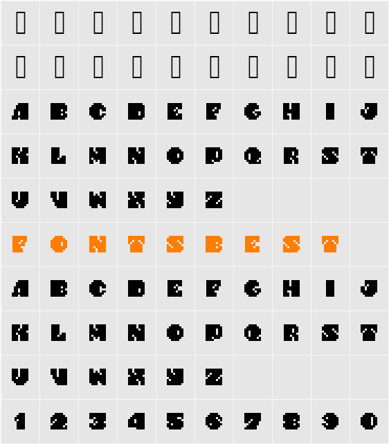 AvalanchenoBitma Character Map