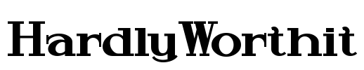 HardlyWorthit Font Image