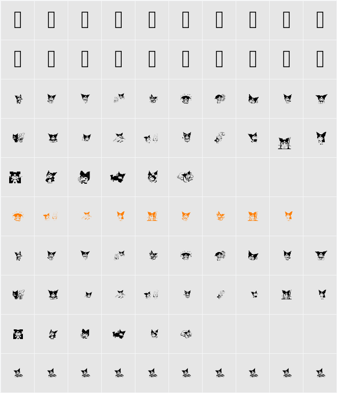 Kuromi dingbats Character Map