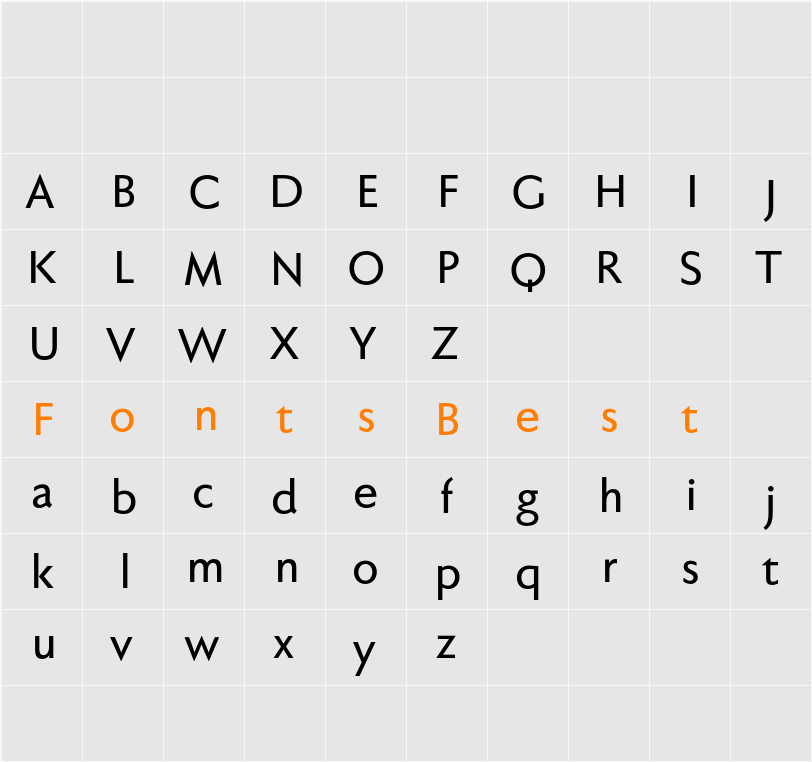 Faber Sans Pro reduced Character Map