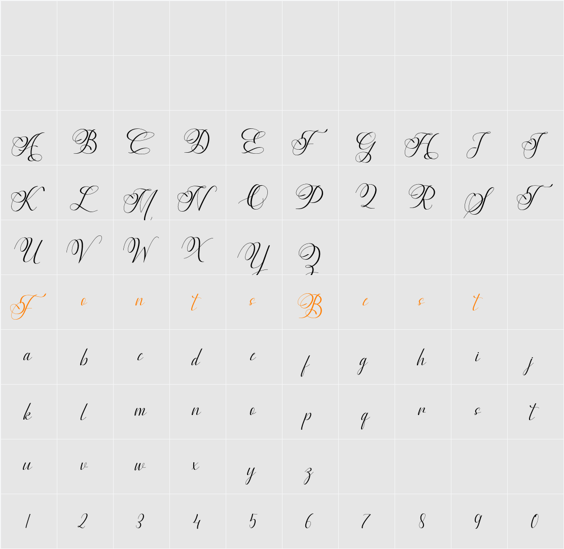 Aureliya DEMO Character Map