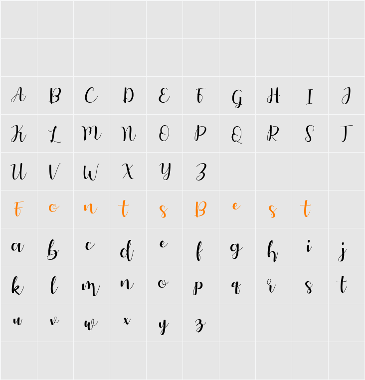 Autery Character Map