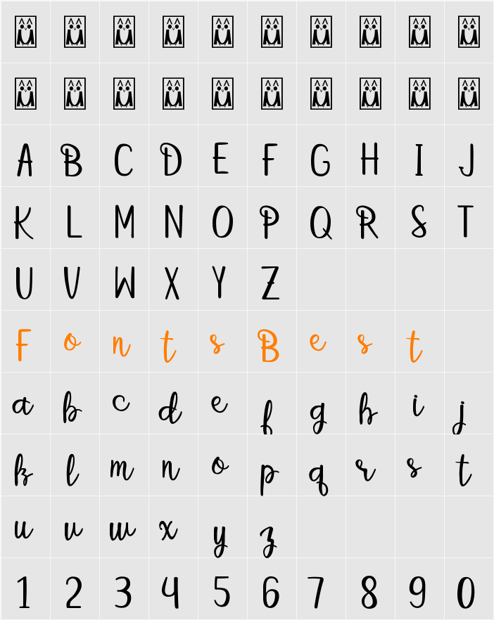 betterfly Character Map