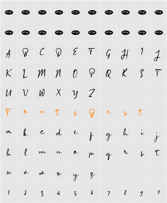 a Arrange Signature Character Map