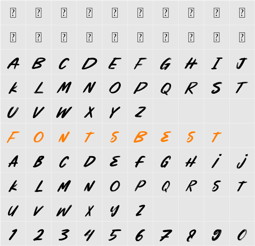 NCL Astonic Character Map