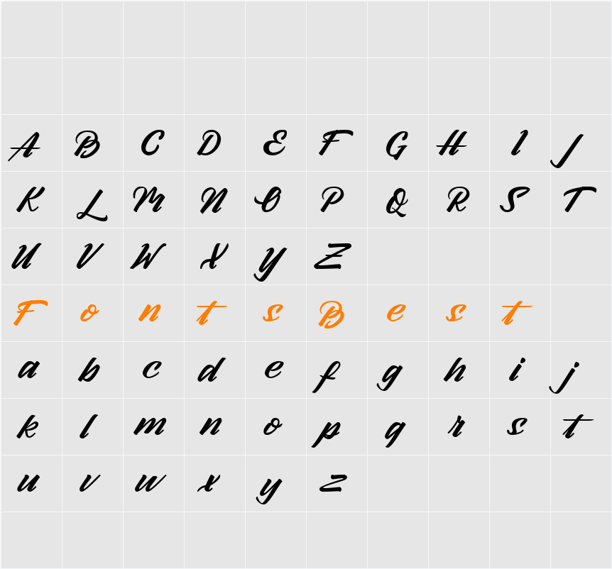 Arlen Script DEMO Character Map