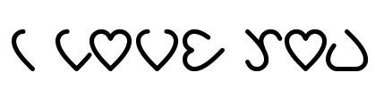 i love you Font Image