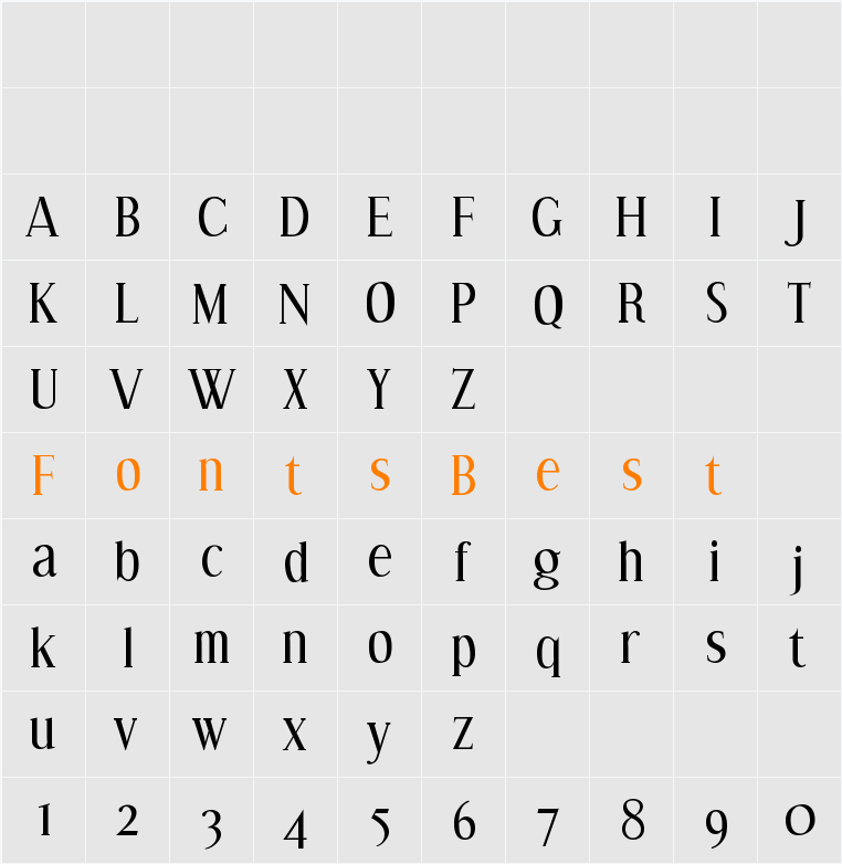 Effloresce Character Map