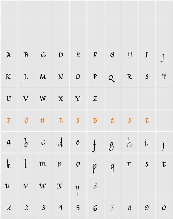 Calligraphy Character Map