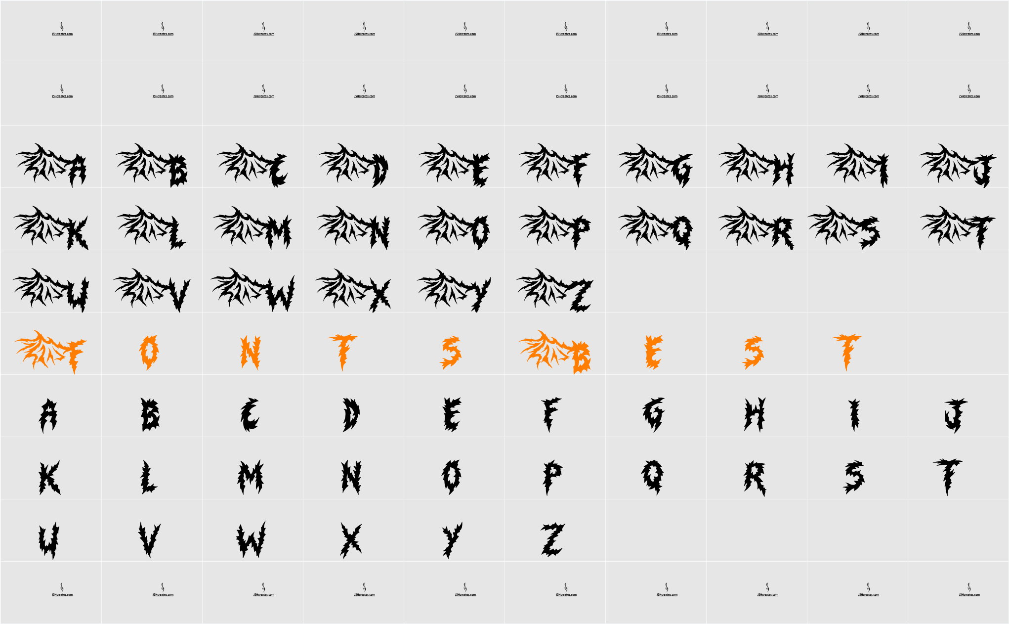 Shudder Character Map