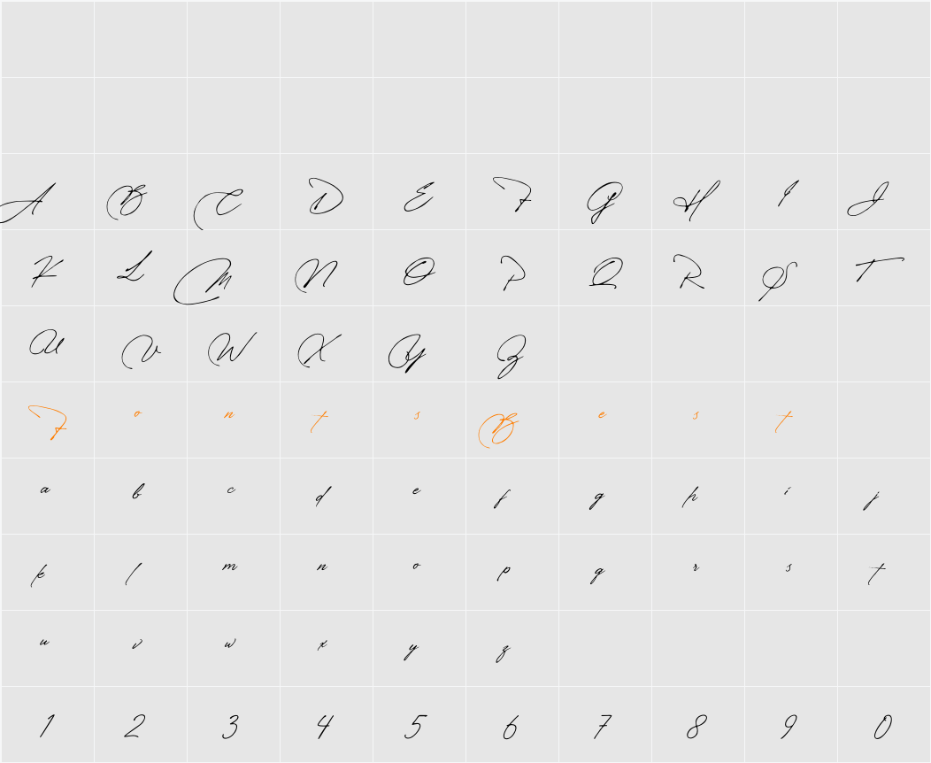 Manchester Signature Character Map