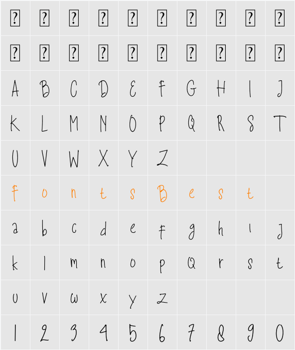 Maora Character Map