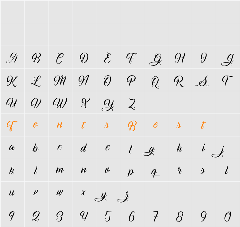 Aquatype  Character Map