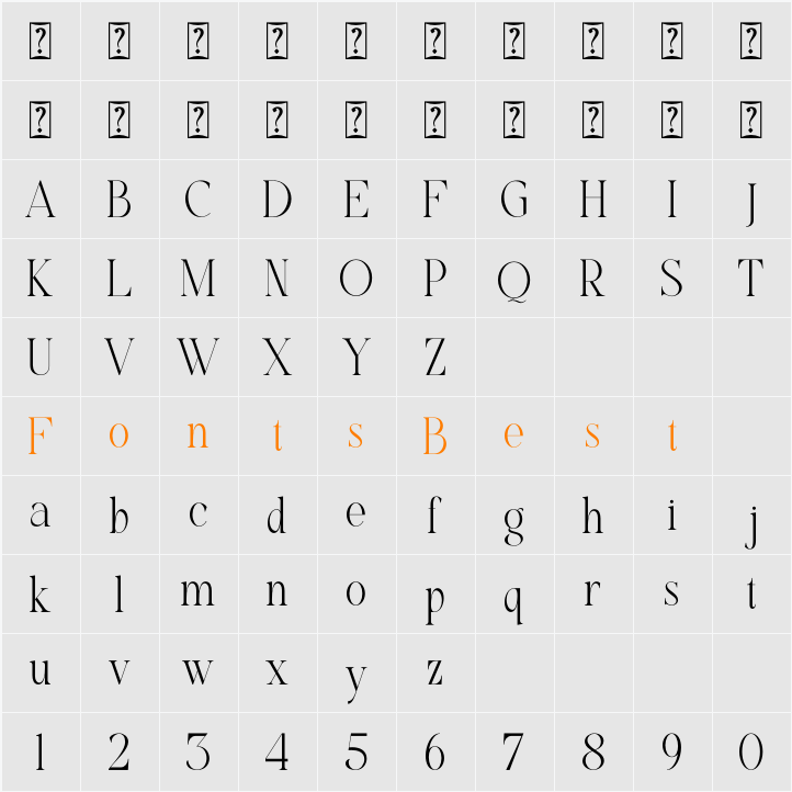 Nauka Character Map