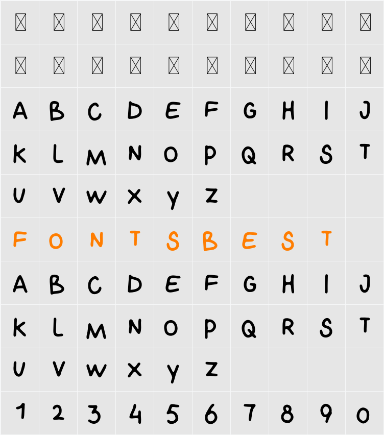 THE JOURNAL FONT Character Map