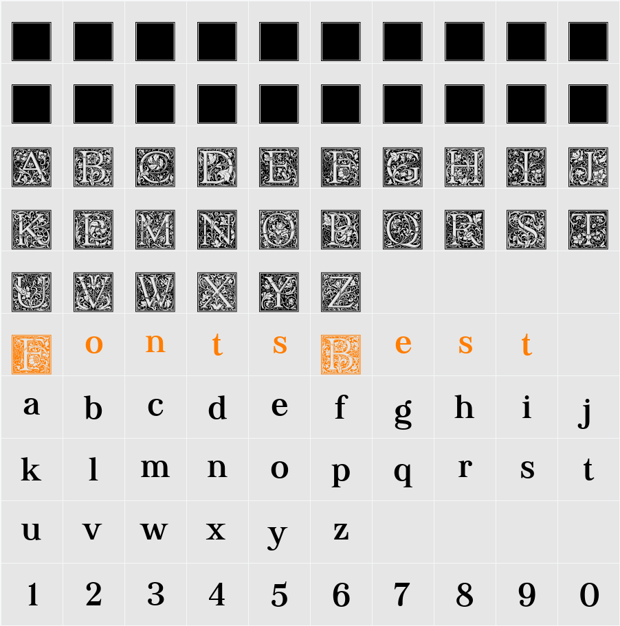 Morris Less Character Map