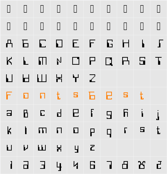 1BitShidinn Character Map