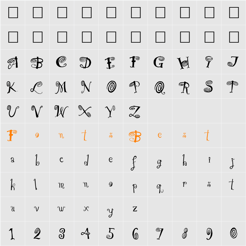 HipnOtik Character Map