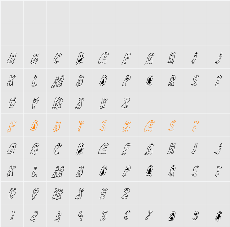 GroovyGhosties Character Map